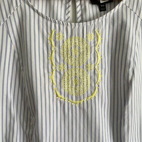 Lane Bryant Striped Embroidery Blouse - Picture 3 of 6